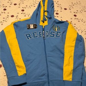 Angel Reese Blue and Yellow Hoodie with Logo